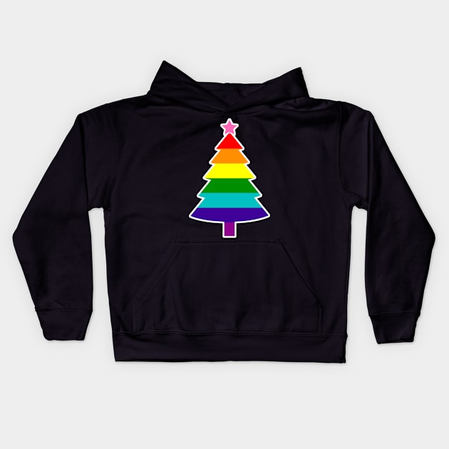 Christmas Tree LGBT Flag Gilbert Baker PRIDE Rainbow Kids Hoodie by aaallsmiles